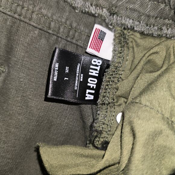 8th of LA Green Men's Holey Joggers Size L - Picture 6 of 7